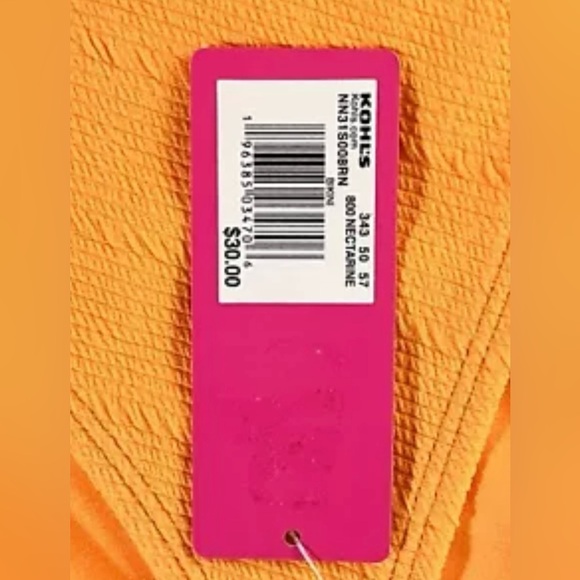 Ninety-Nine Degrees Orange Crinkle Bikini Set ~ Bralette Top ~ Size XXL (19) NWT - Picture 8 of 16